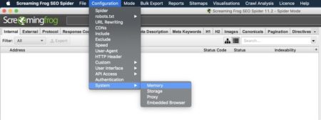 how to configure screaming from_configure system memory