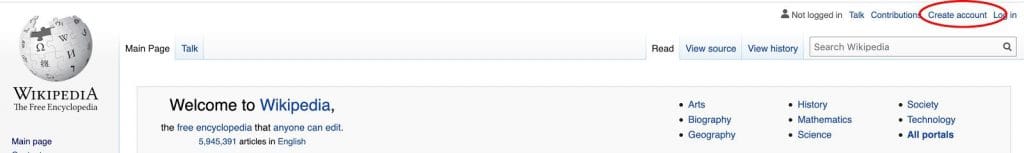 create an account to create Wikipedia Page