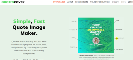 quotescover - to create visuals for social media
