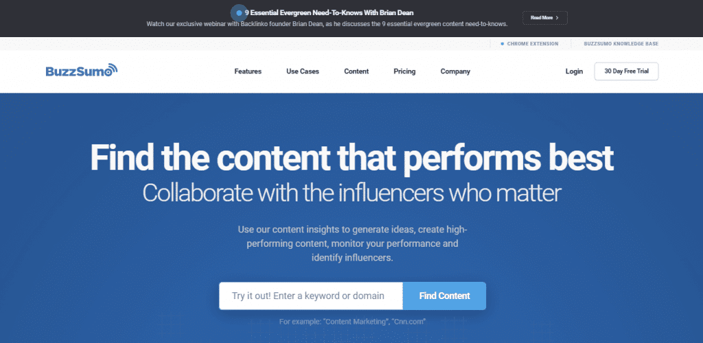 BuzzSumo - blogger outreach tool