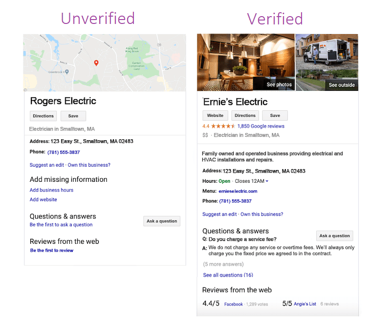 how to rank higher on google maps verified vs unverified business